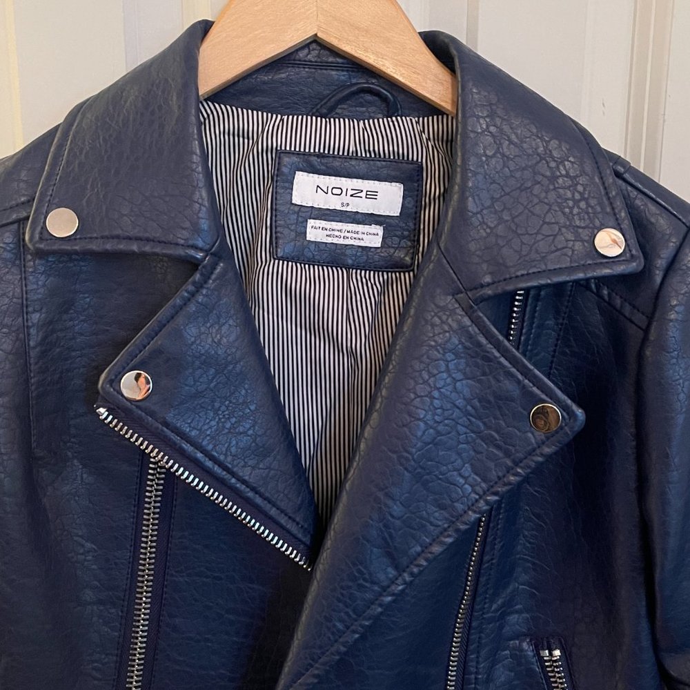 Blue Leather Jacket - Picture 3 of 3